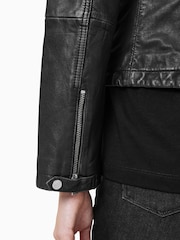 AllSaints Grey Cargo Biker Jacket - Image 6 of 9