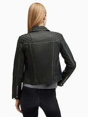 AllSaints Grey Cargo Biker Jacket - Image 8 of 9