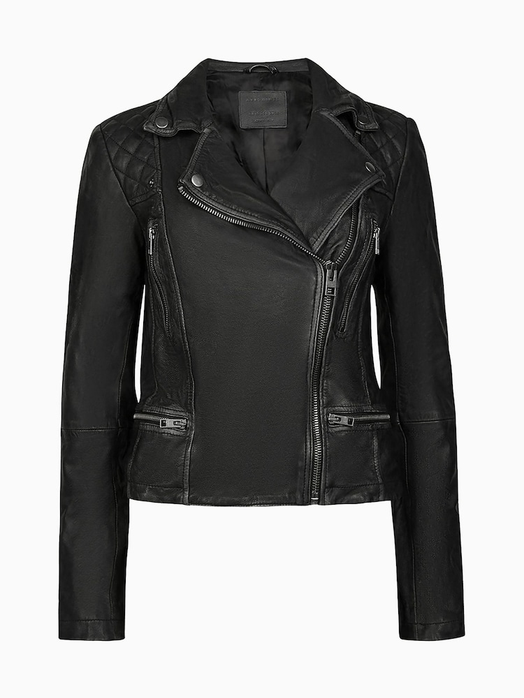 AllSaints Grey Cargo Biker Jacket - Image 9 of 9