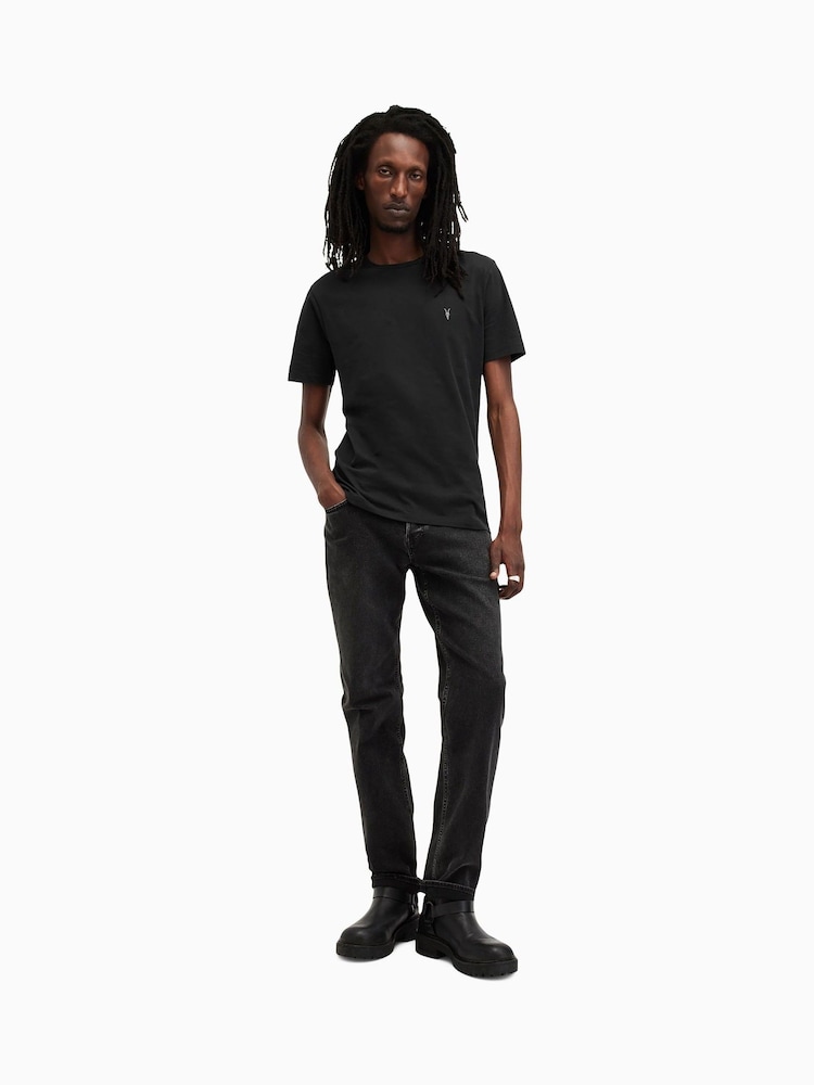 AllSaints Black Brace Shortsleeve Crew Neck T-Shirt 3 Pack - Image 3 of 5