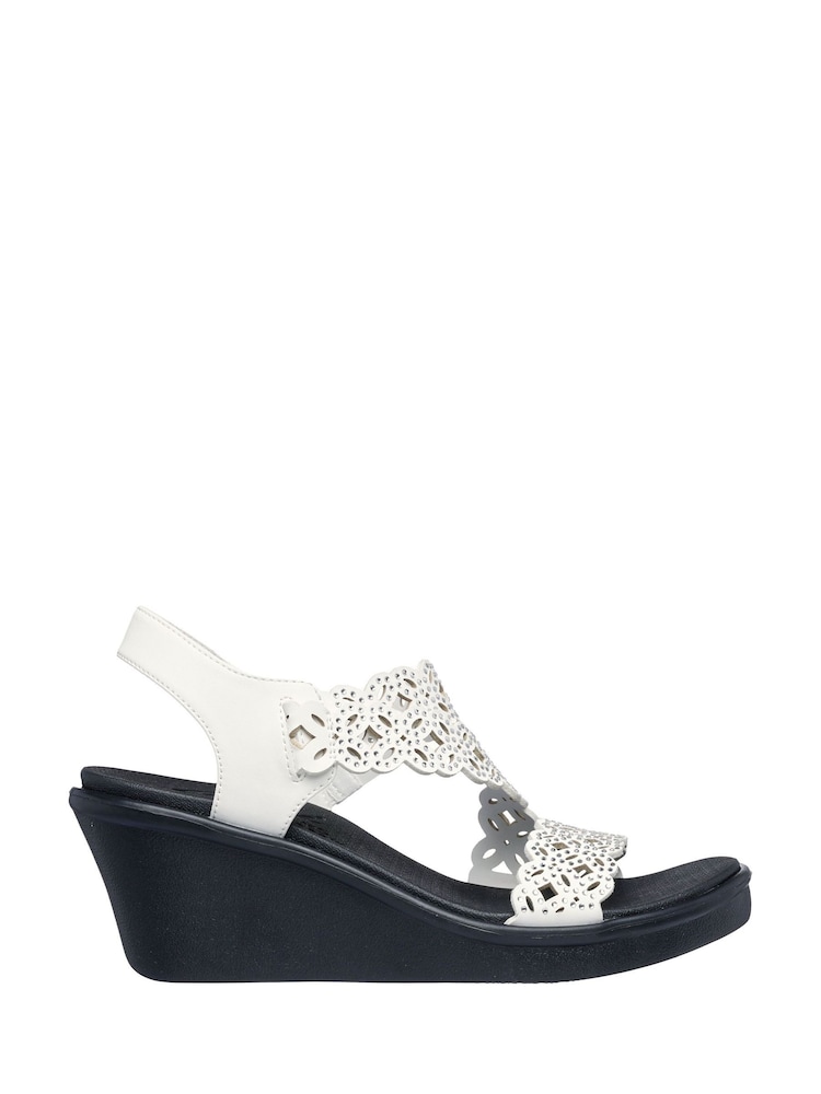 Skechers White Rumble On Wedge Sandals - Image 1 of 2 Skechers White Rumble On Wedge Sandals - Image 1 of 2