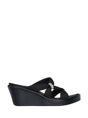 Skechers Black Rumble On Wedge Sandals - Image 2 of 6