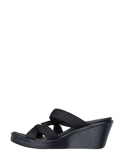 Skechers Black Rumble On Wedge Sandals - Image 3 of 6