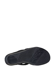 Skechers Black Rumble On Wedge Sandals - Image 6 of 6