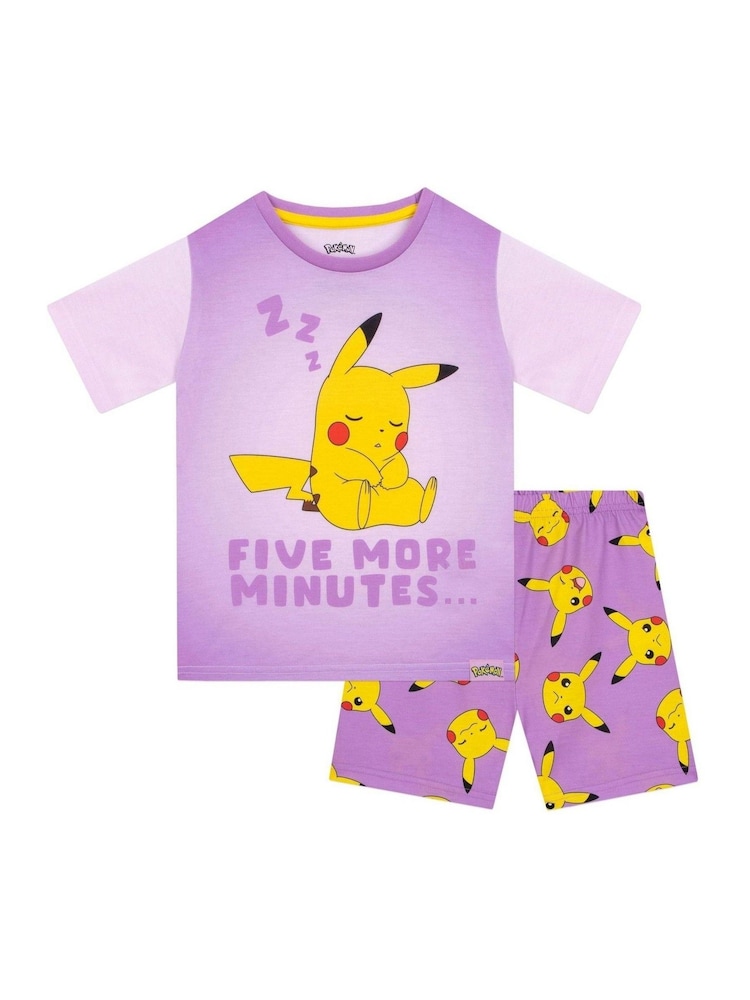 Character Purple Pokemon Pikachu Short Pyjamas - Image 1 of 7