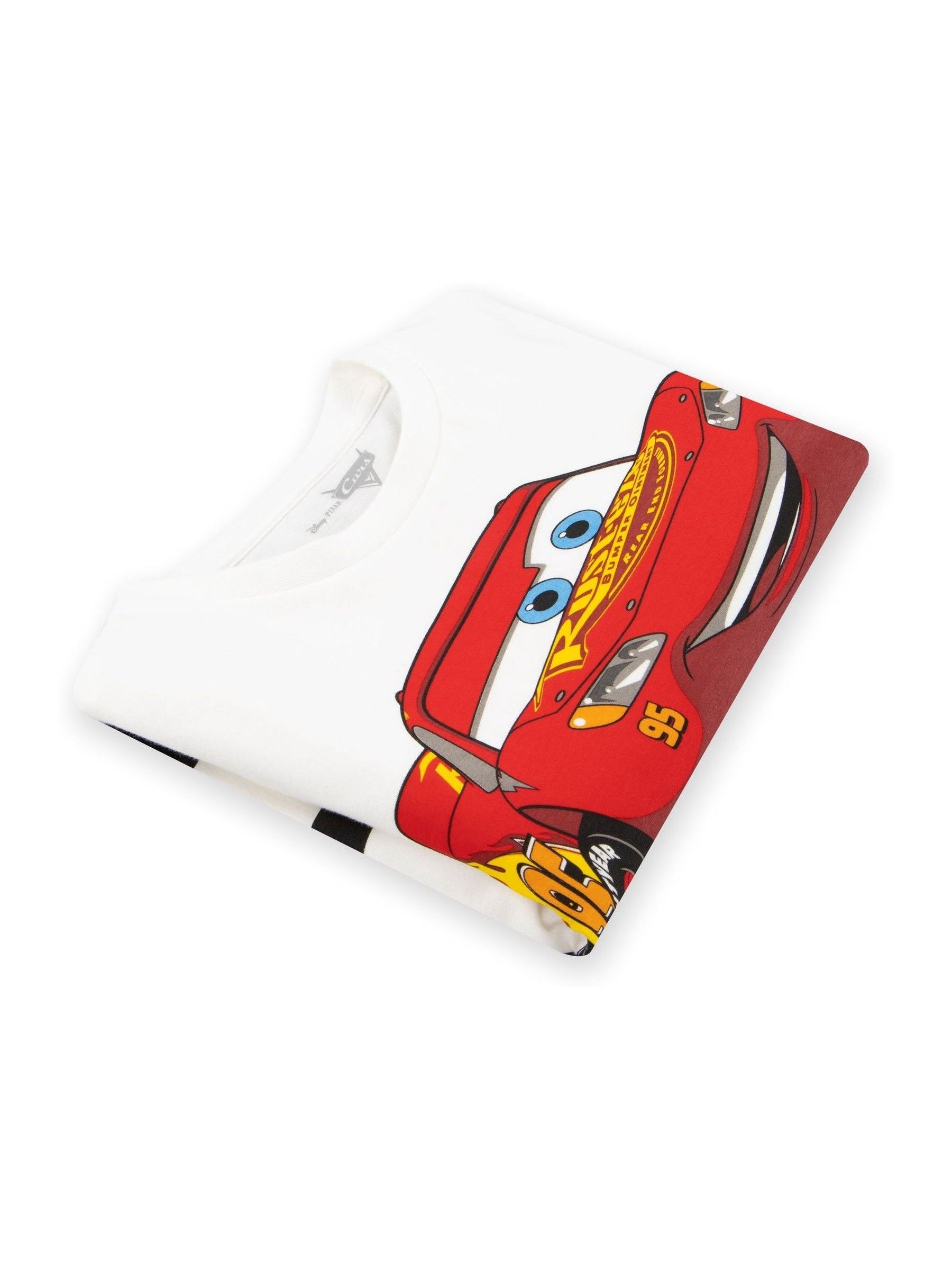 Buy Character White Disney Cars Lightning McQueen 100% Cotton T