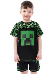 Character Green Minecraft 100% Cotton T-Shirt And Shorts Outfit Set - Image 5 of 7