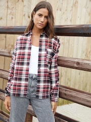Threadbare Red Check Long Sleeve 100% Cotton Shirt - Image 1 of 1