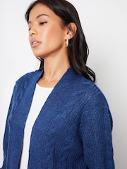 modra - Threadbare Dame Rozanna Cable Podrobnosti pletena jopa - Slika 4 iz 4