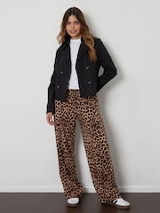 Svart - Threadbare Dubbelknäppt Croppad Trench Jacka - Bild 3 av 5