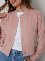 Threadbare Pink Cropped Bomber Jacket - Image 5 of 5