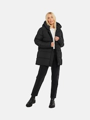 Threadbare Black Petite Hooded Padded Jacket - Image 4 of 4