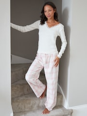 Threadbare Pink Cotton Long Sleeve 100% Cotton Pyjama Set - Image 1 of 4