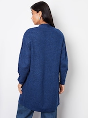 Threadbare Blue Curve Ladies Rozanna Cable Detail Cardigan - Image 2 of 5