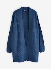Threadbare Blue Curve Ladies Rozanna Cable Detail Cardigan - Image 5 of 5