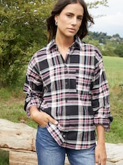 Threadbare Black Check Long Sleeve 100% Cotton Shirt - Image 1 of 1