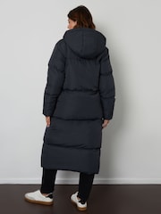 Threadbare Grey Longline Hooded Padded Coat - Image 2 of 4