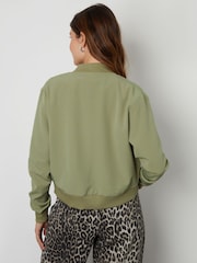 Threadbare Green Cropped Bomber Jacket - Image 2 of 4