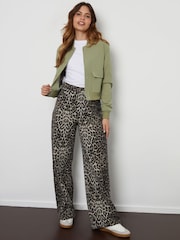 Threadbare Green Cropped Bomber Jacket - Image 4 of 4