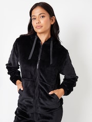 Threadbare Black Velour Loungewear Set - Image 2 of 5