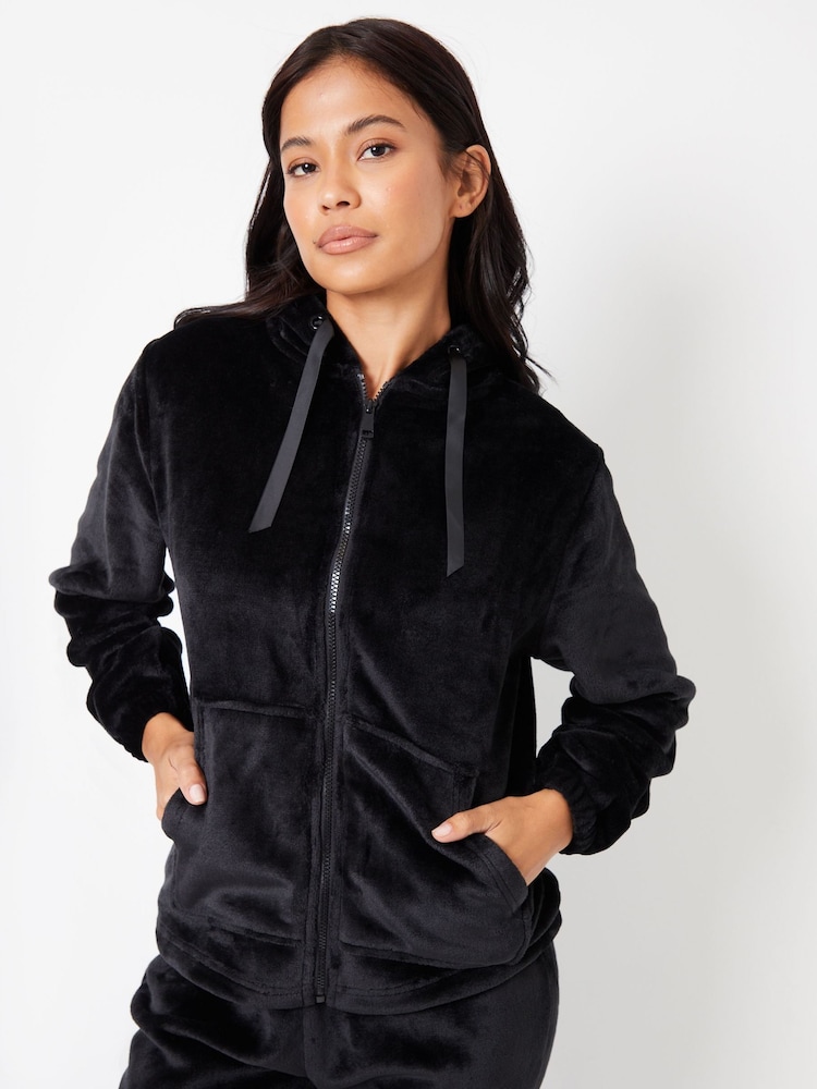 Threadbare Black Velour Loungewear Set - Image 2 of 5