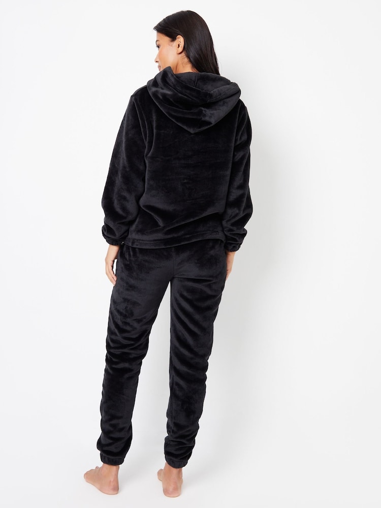Threadbare Black Velour Loungewear Set - Image 3 of 5