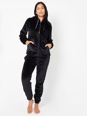 Threadbare Black Velour Loungewear Set - Image 4 of 5