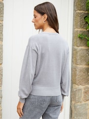 Threadbare Grey Star Graphic Jumper - Image 3 of 4