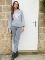 Threadbare Grey Star Graphic Jumper - Image 4 of 4