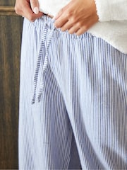 أزرق - طقم من ملابس منزلية مخططة من صوف فليس بربع سحَّاب من Threadbare - صورة 5 من 5
