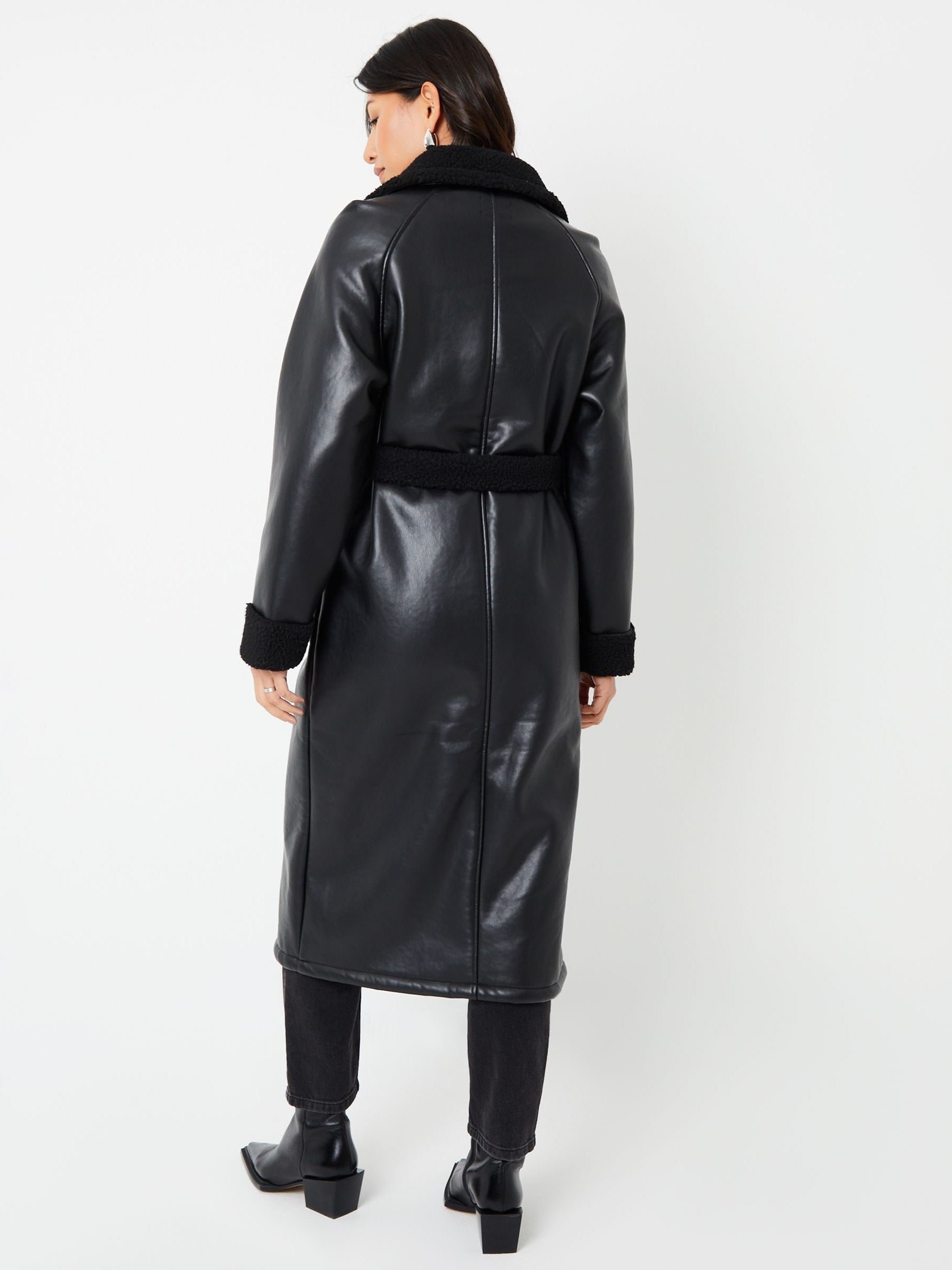 River island aviator jacket with faux fur lining in black top