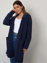 Threadbare Blue Tailored Coatigan - Image 4 of 5