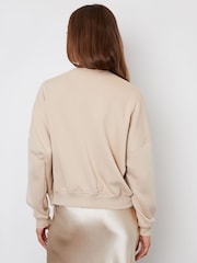 Threadbare Nude Zip-Up Sweat Bomber Jacket - Image 2 of 5