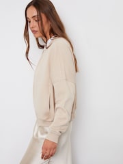 Threadbare Nude Zip-Up Sweat Bomber Jacket - Image 3 of 5
