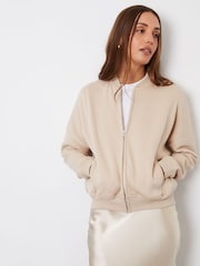 Threadbare Nude Zip-Up Sweat Bomber Jacket - Image 5 of 5