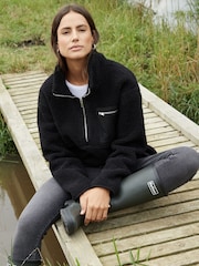 Negro - Threadbare Half Zip Borg Fleece - Imagen 2 de 5