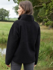 Negro - Threadbare Half Zip Borg Fleece - Imagen 3 de 5