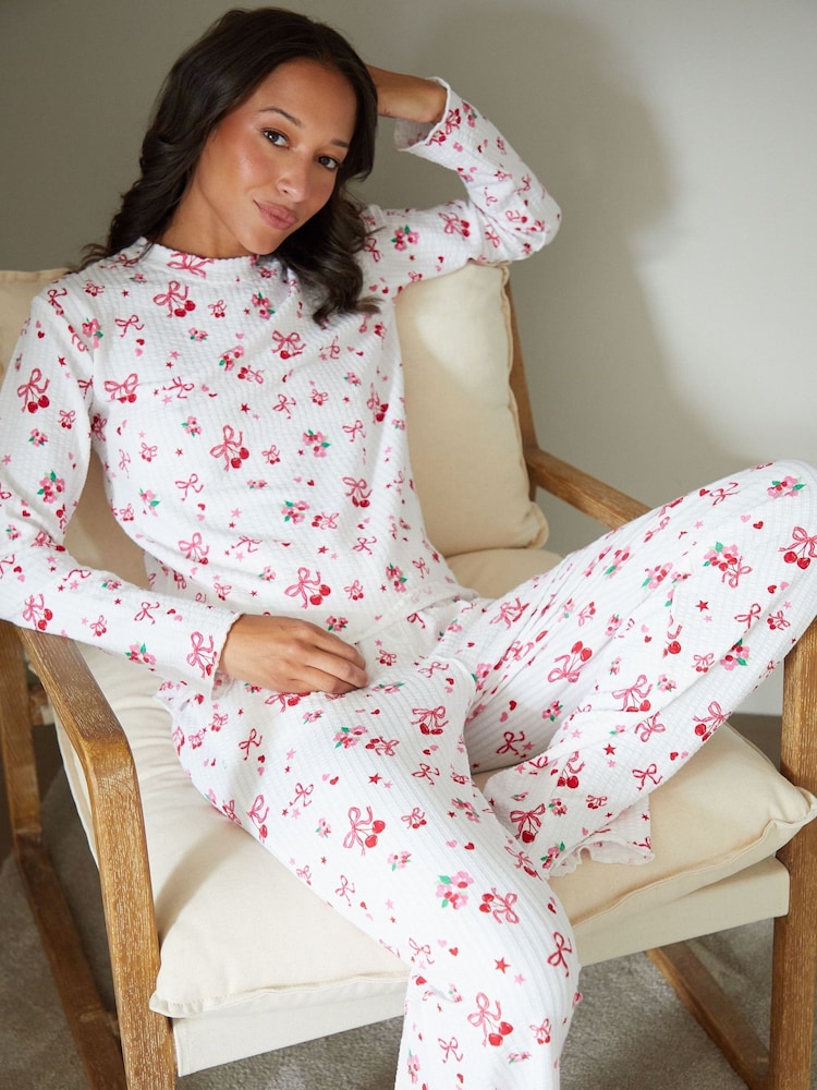Threadbare White Long Sleeve Pyjama Set - Image 3 of 5