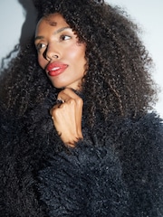 Threadbare Black Mongolian Faux Fur Coat - Image 4 of 4