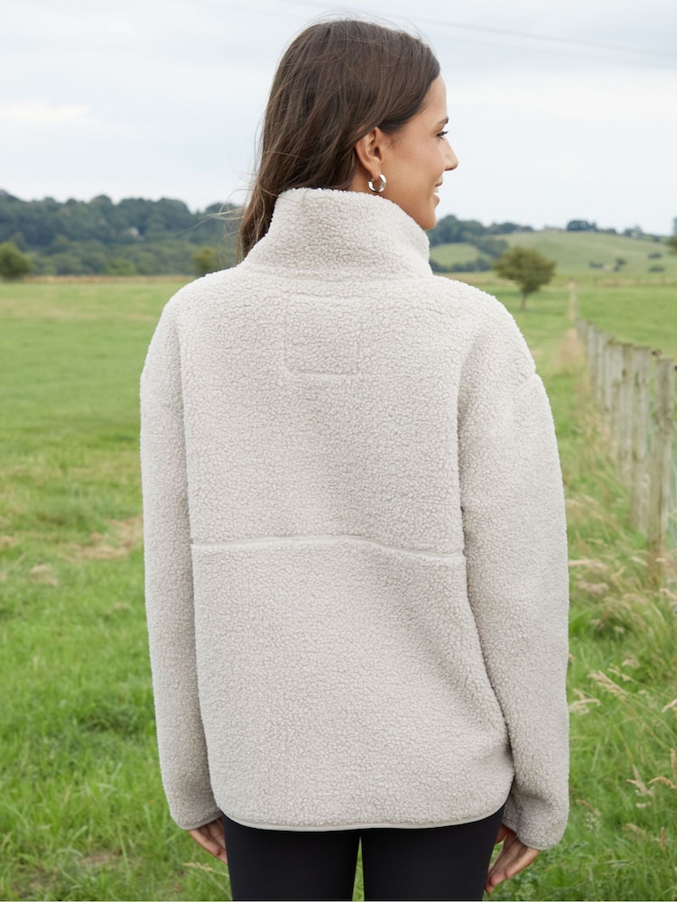 Threadbare Nude Half Zip Borg Fleece - Image 2 of 4