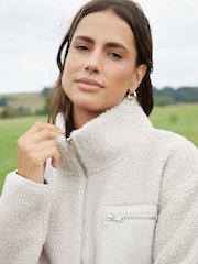 Threadbare Nude Half Zip Borg Fleece - Image 4 of 4
