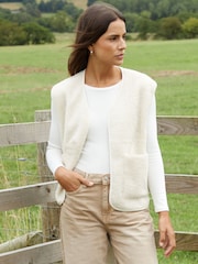 Threadbare Cream Reversible Borg Gilet - Image 1 of 4
