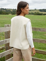 Threadbare Cream Reversible Borg Gilet - Image 2 of 4