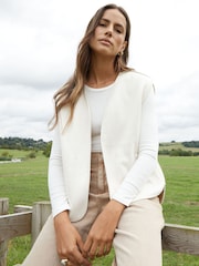 Threadbare Cream Reversible Borg Gilet - Image 4 of 4