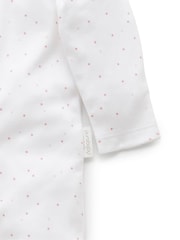 Purebaby White 100% Cotton Baby Hat, Bib & Sleepsuit Set - Image 3 of 5
