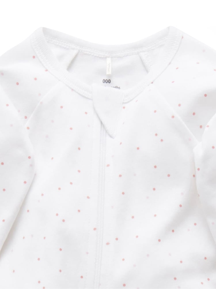 Purebaby White 100% Cotton Baby Hat, Bib & Sleepsuit Set - Image 4 of 5