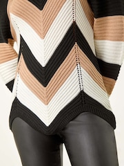 Roman Black Chevron Colour Block Jumper - Image 5 of 5