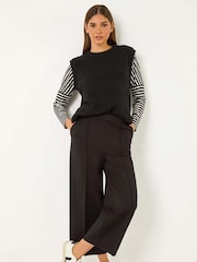 Roman Black Pocket Detail Stretch Waist Culottes - Image 1 of 6