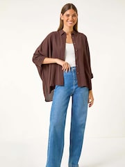 Roman Brown Relaxed Smart Stretch Shirt - Image 2 of 5