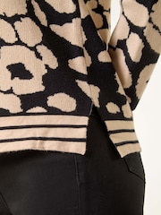 Roman Black Animal Print V-Neck Jumper - Image 6 of 6